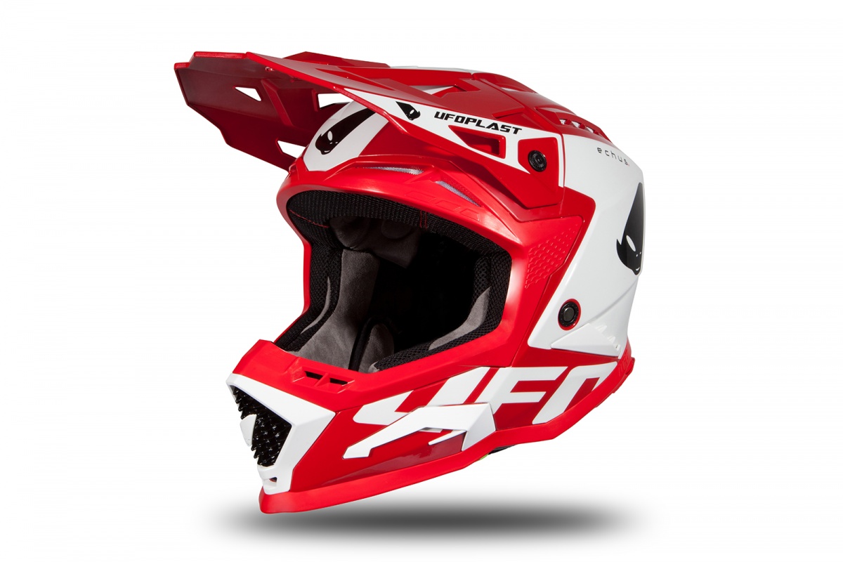 Motocross helmet Echus DOT red and white glossy - Home - HE13004-BW - Ufo Plast