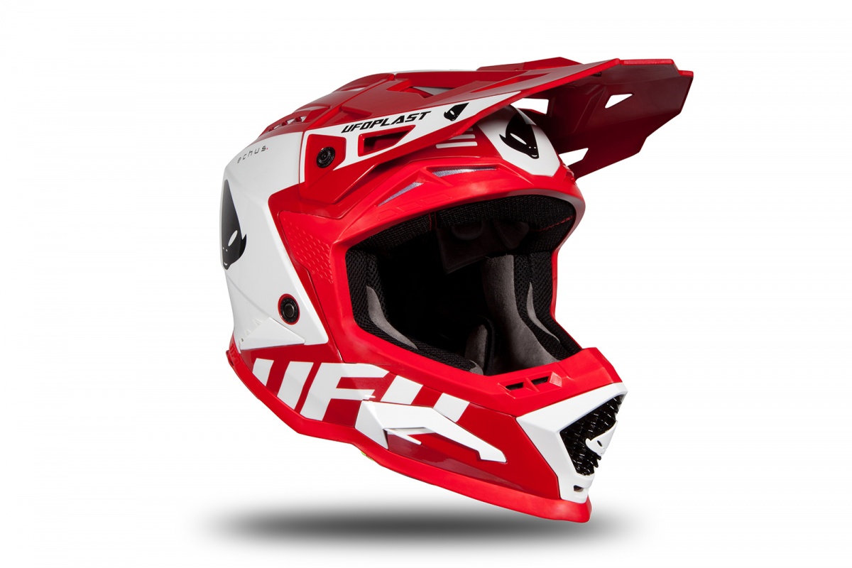 Motocross helmet Echus DOT red and white glossy - Home - HE13004-BW - Ufo Plast