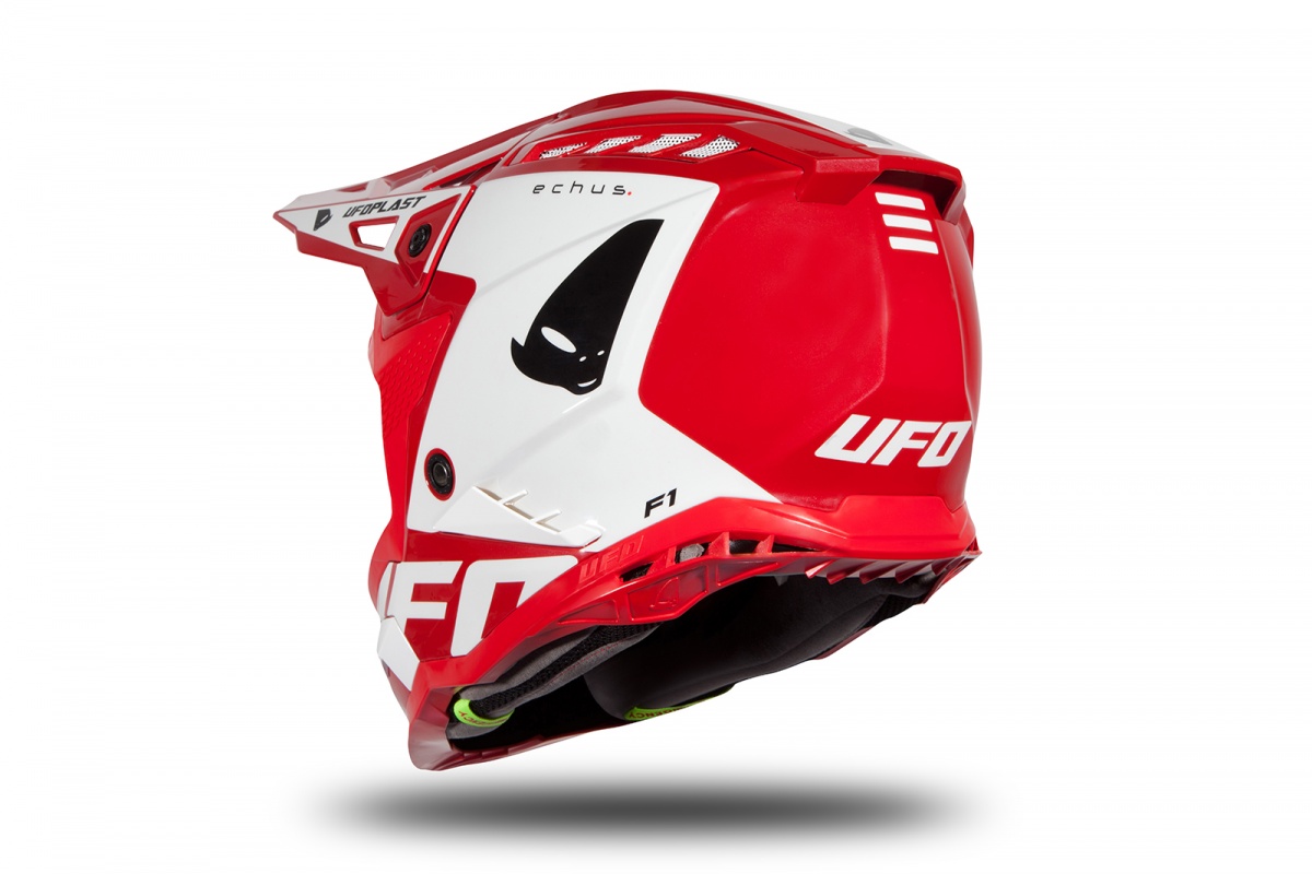 Motocross helmet Echus DOT red and white glossy - Home - HE13004-BW - Ufo Plast