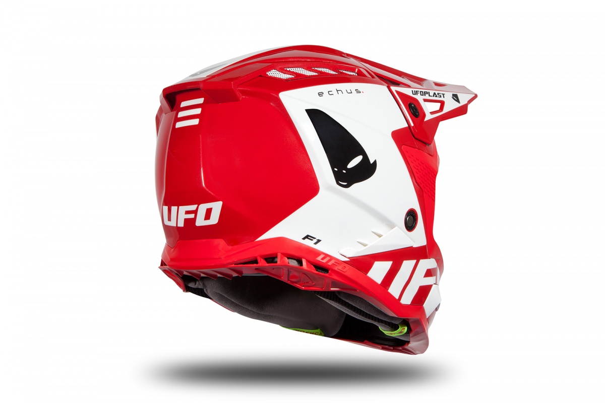 Motocross helmet Echus DOT red and white glossy - Home - HE13004-BW - Ufo Plast