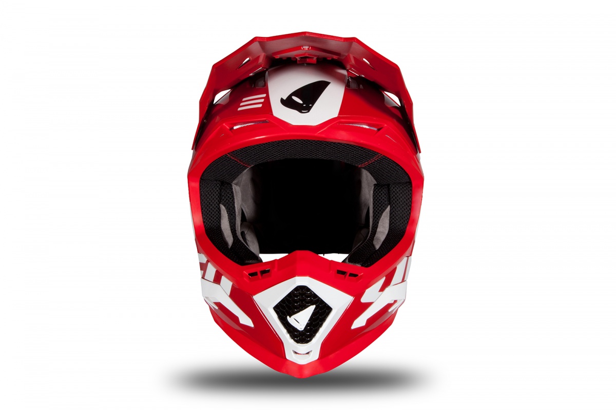 Motocross helmet Echus DOT red and white glossy - Home - HE13004-BW - Ufo Plast