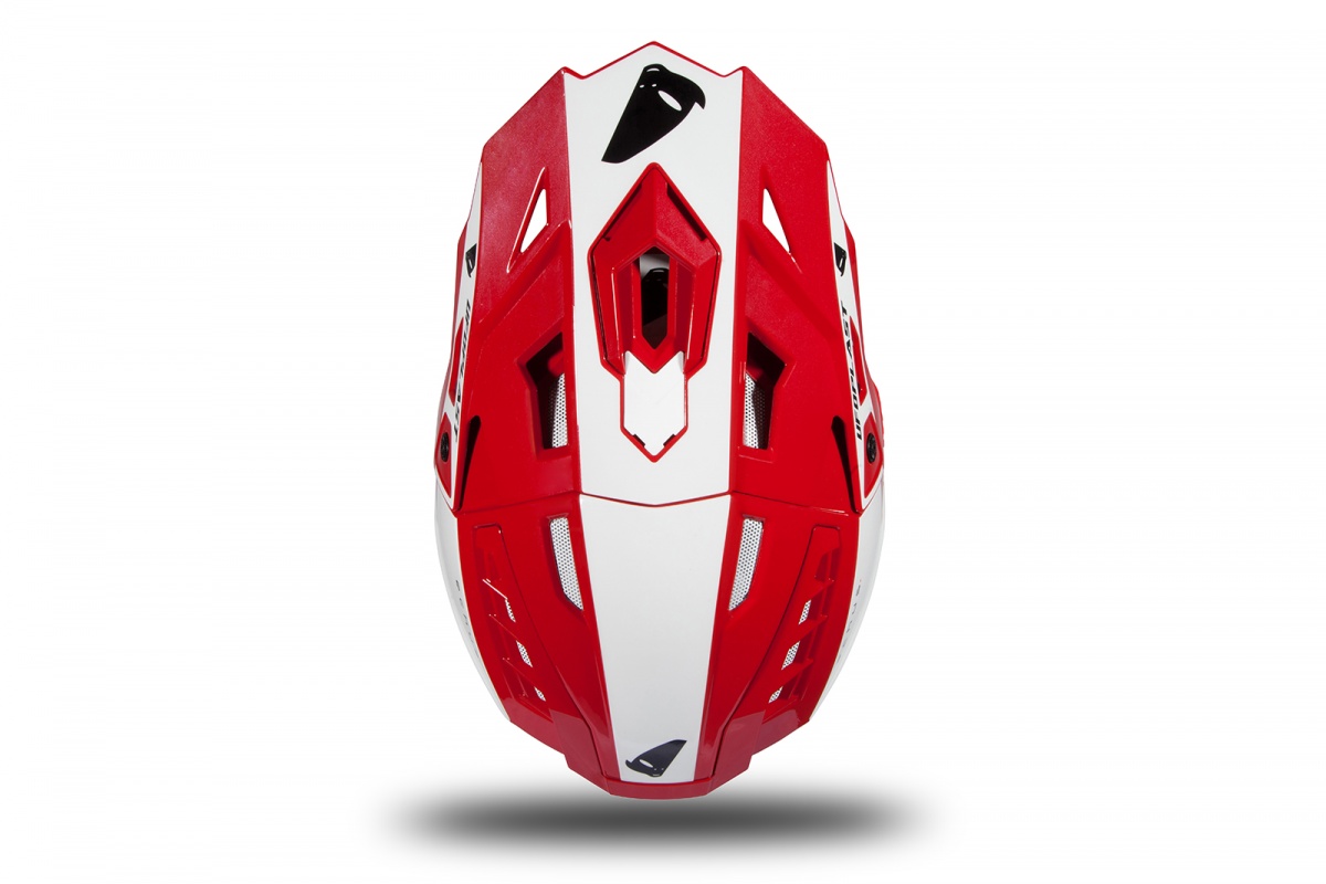 Motocross helmet Echus DOT red and white glossy - Home - HE13004-BW - Ufo Plast