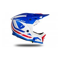 Motocross helmet Echus DOT blue, white and red glossy