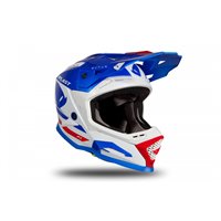 Motocross helmet Echus DOT blue, white and red glossy
