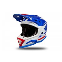 Motocross helmet Echus DOT blue, white and red glossy