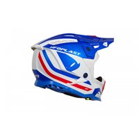 Motocross helmet Echus DOT blue, white and red glossy