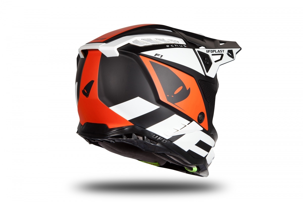 Motocross helmet Echus DOT black, orange and white matt