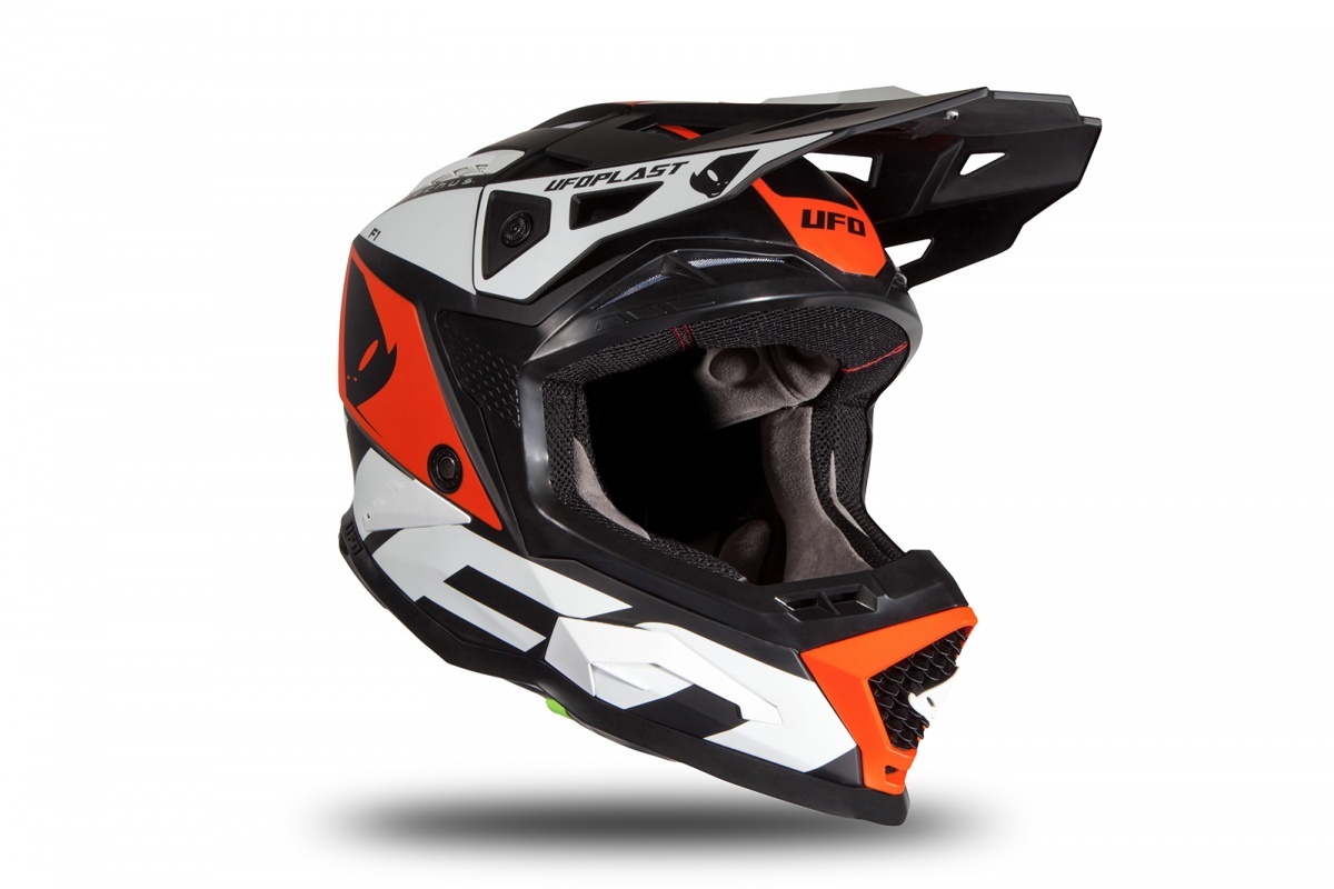 Motocross helmet Echus DOT black, orange and white matt