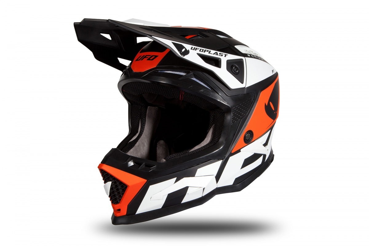 Motocross helmet Echus DOT black, orange and white matt