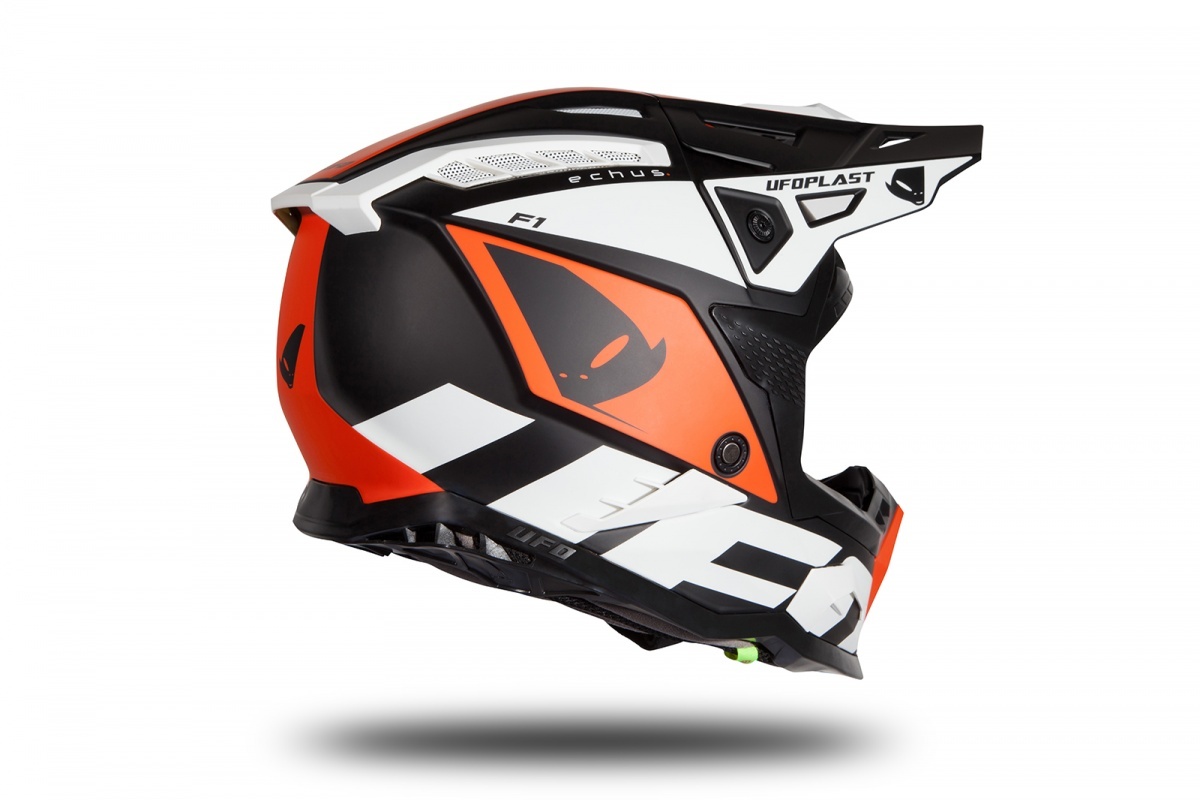 Motocross helmet Echus DOT black, orange and white matt