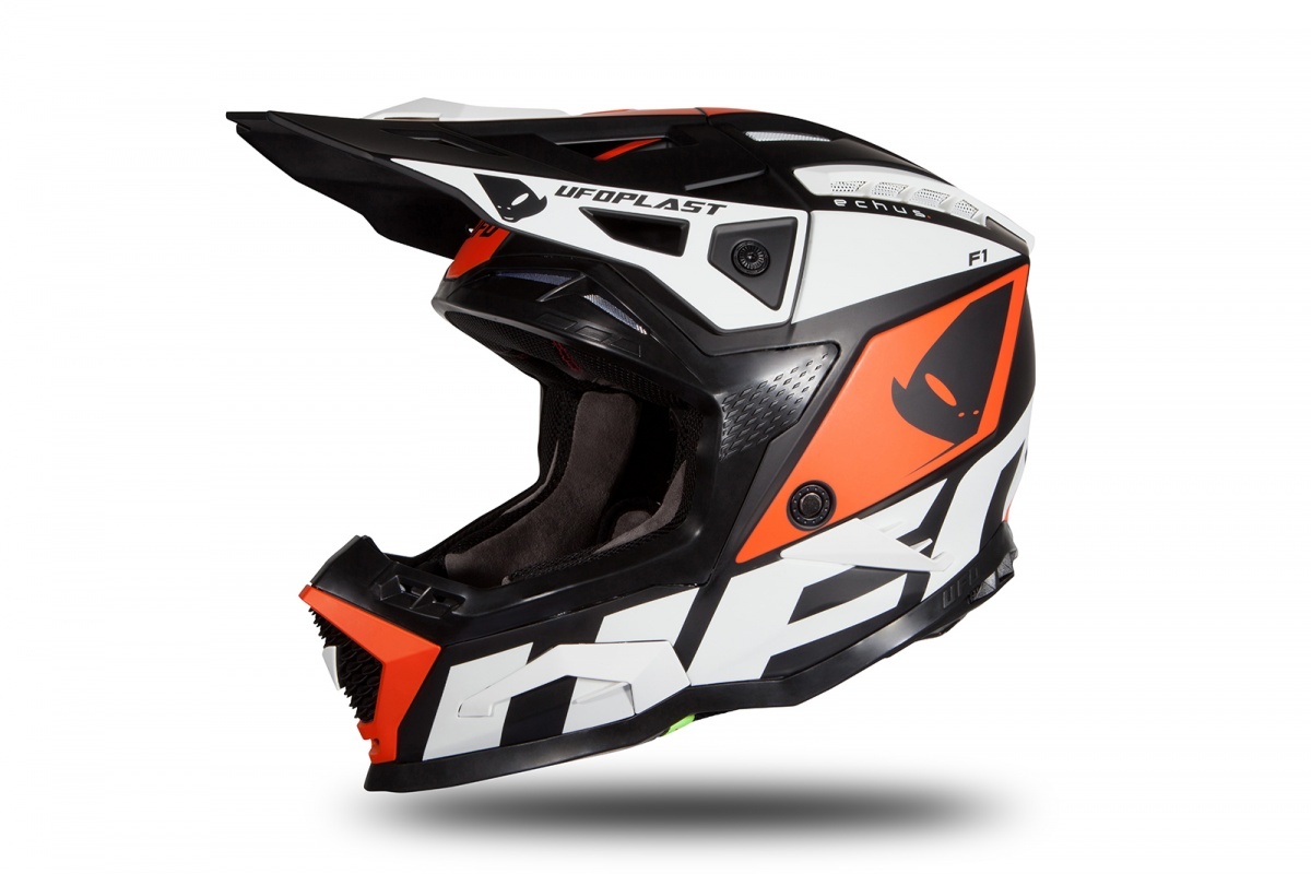 Motocross helmet Echus DOT black, orange and white matt