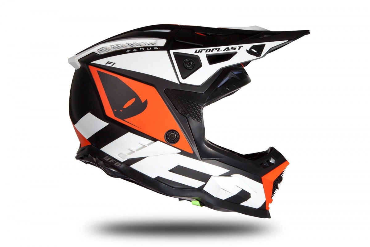 Motocross helmet Echus DOT black, orange and white matt